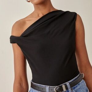 Reformation Cello Knit Top size XL - off shoulder top (BROWN)